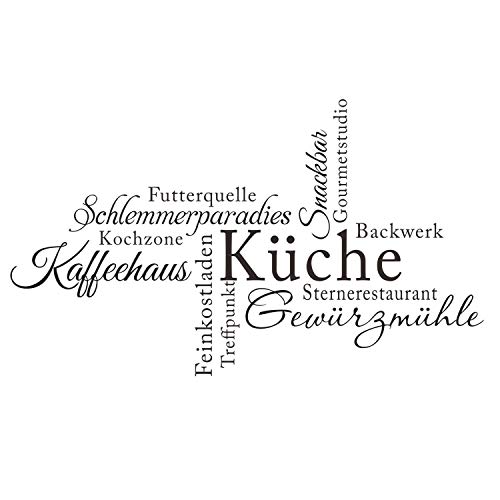 decalmile Wandtattoo Küche Sprüche Kaffeehaus Küche Schlemmerparadies Schwarz Wandaufkleber Zitate Küchendeko Kaffee Esszimmer Wanddeko